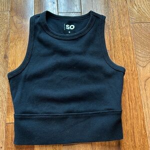 Race back Waffle Crop Tank